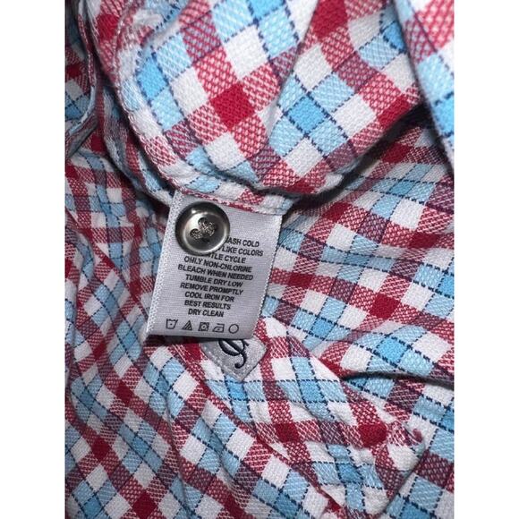 James Campbell Men’s Check Gingham Plaid Short Sleeve Shirt L A004454 - Picture 5 of 8